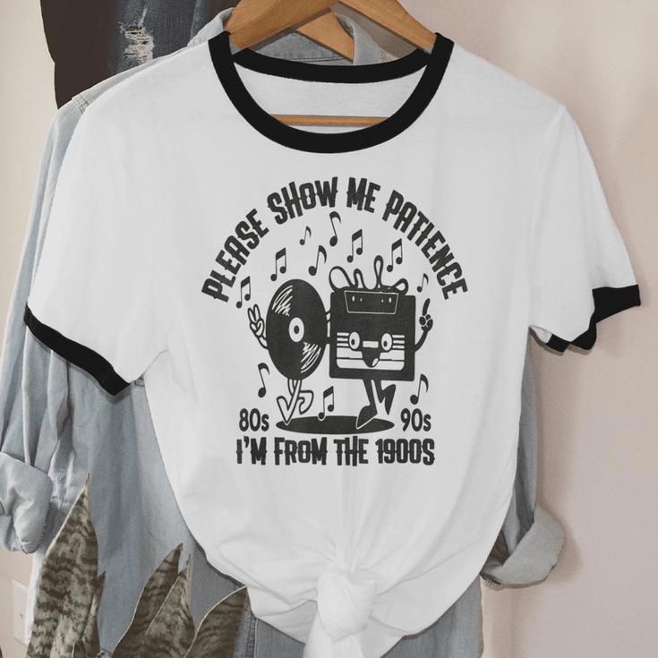 Please Show Me Patience I'm From The 1900s Vintage CASSETTE Unisex Cotton Ringer T-Shirt