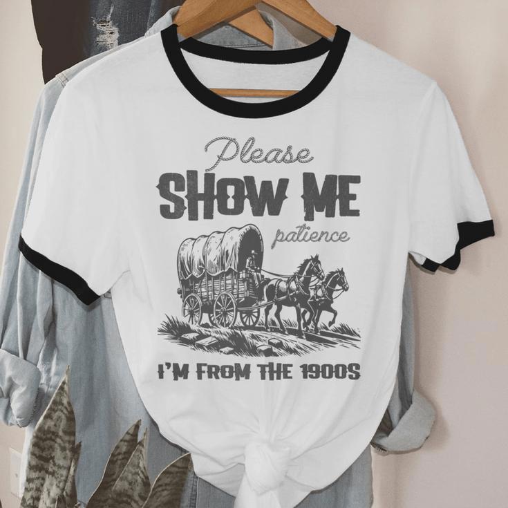 Please Show Me Patience I'm From The 1900s Vintage Horse Premium Unisex Cotton Ringer T-Shirt Please Show Me Patience I'm From The 1900s Vintage Horse Premium Unisex Cotton Ringer T-Shirt