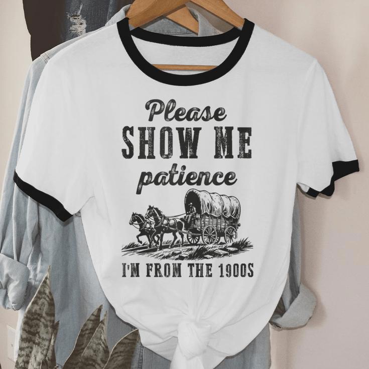 Please Show Me Patience I'm From The 1900s Vintage Horse Unisex Cotton Ringer T-Shirt Please Show Me Patience I'm From The 1900s Vintage Horse Unisex Cotton Ringer T-Shirt