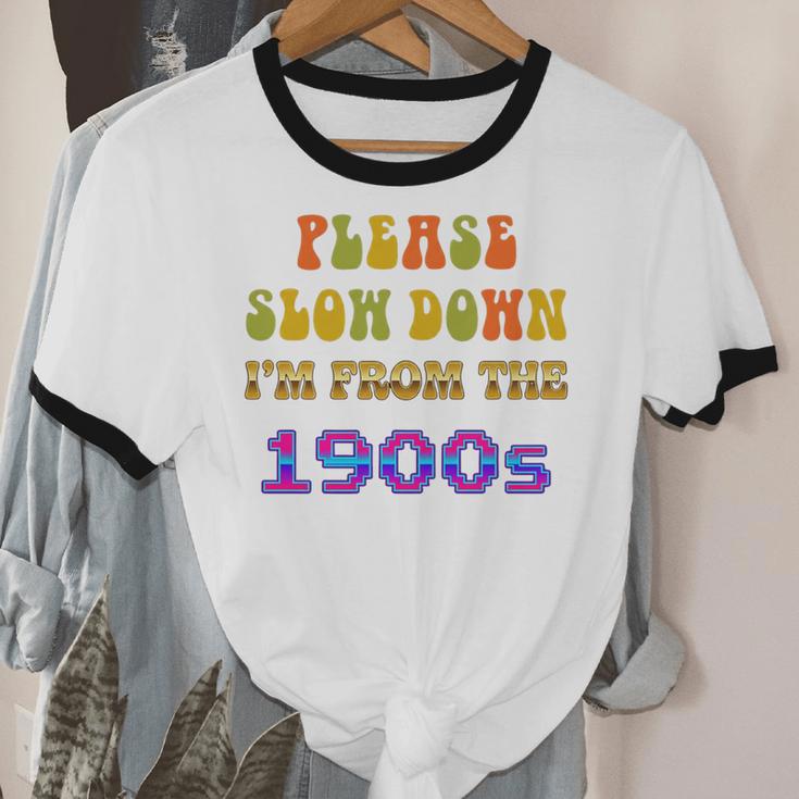 Please Slow Down I'm From The 1900s Retro Vintage 70 Premium Tri-Blend Unisex Cotton Ringer T-Shirt Please Slow Down I'm From The 1900s Retro Vintage 70 Premium Tri-Blend Unisex Cotton Ringer T-Shirt