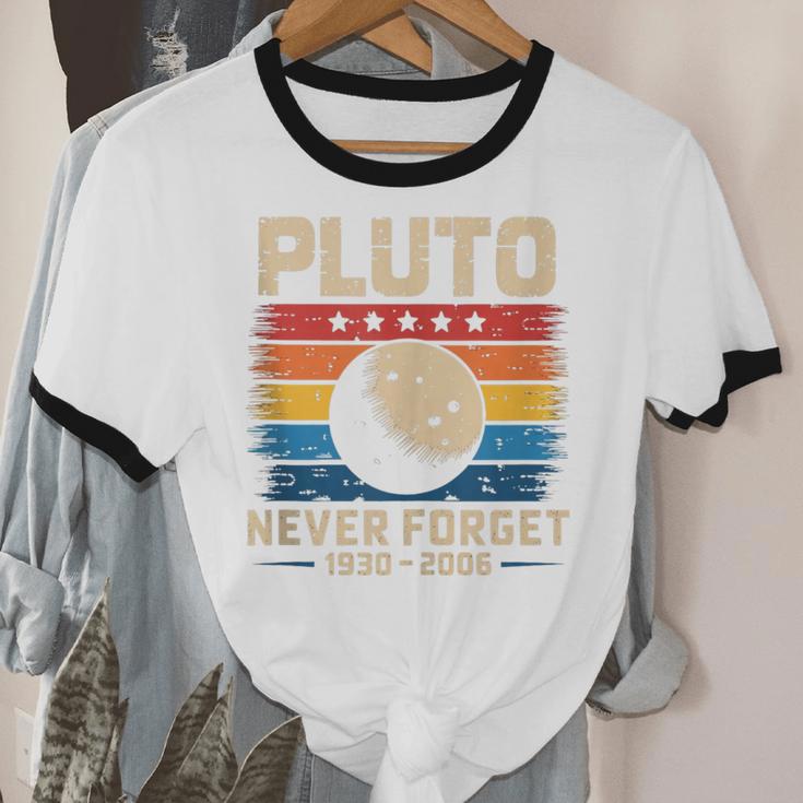 Pluto Never Forget Space Nostalgia Astronomy Humor Unisex Cotton Ringer T-Shirt Pluto Never Forget Space Nostalgia Astronomy Humor Unisex Cotton Ringer T-Shirt