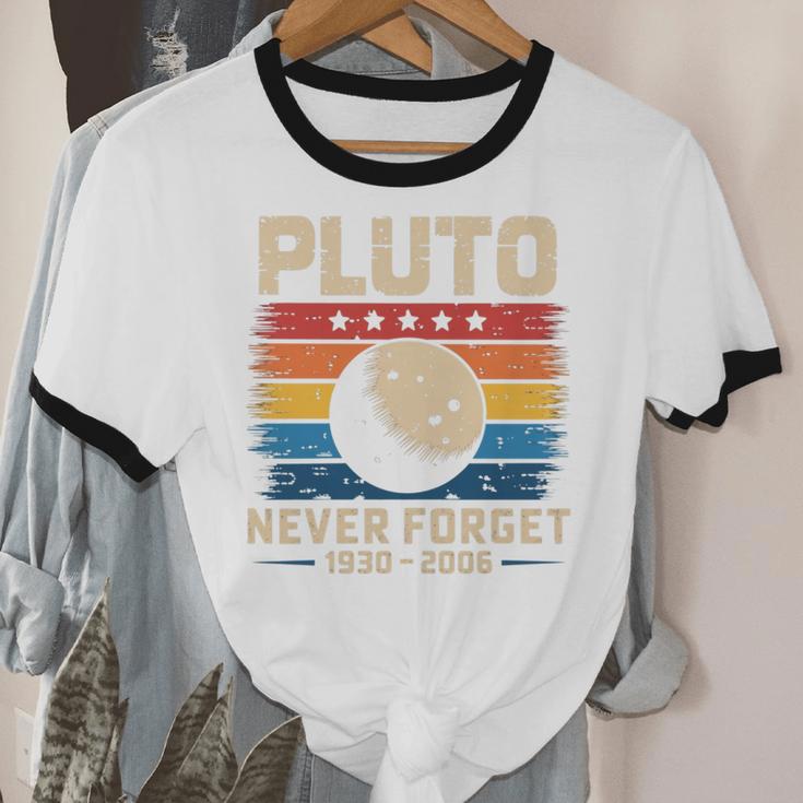 Pluto Never Forget Space Nostalgia Astronomy Humor Unisex Cotton Ringer T-Shirt Pluto Never Forget Space Nostalgia Astronomy Humor Unisex Cotton Ringer T-Shirt