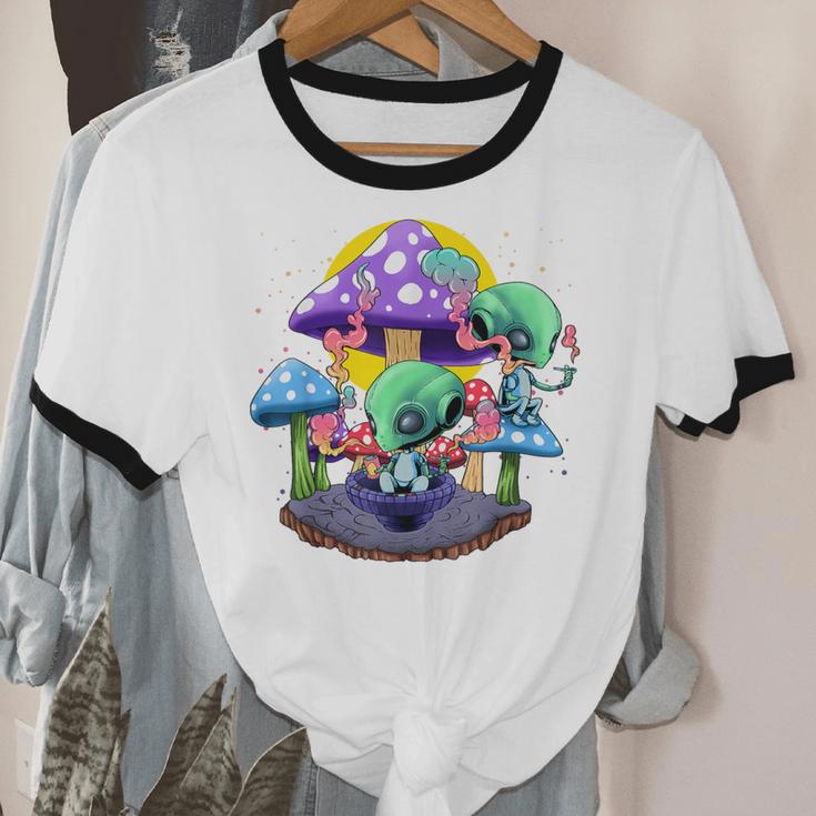 Psychedelic Alien Mushroom Nostalgia Groovy Vibe Hippie Unisex Cotton Ringer T-Shirt Psychedelic Alien Mushroom Nostalgia Groovy Vibe Hippie Unisex Cotton Ringer T-Shirt