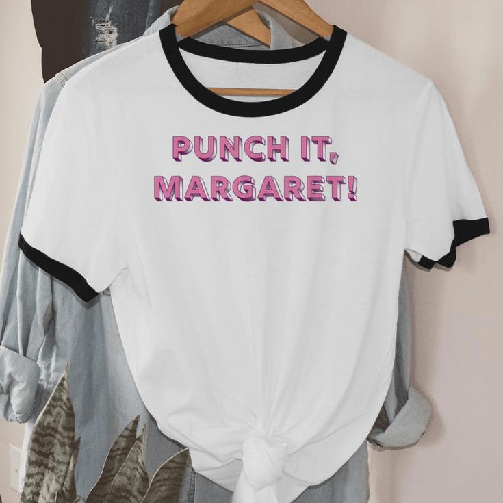 Punch It Margaret Vintage Retro 1980's Nostalgia Unisex Cotton Ringer T-Shirt