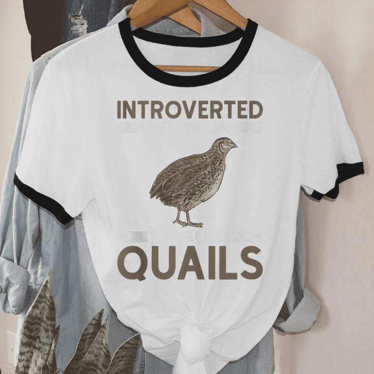 Quail Bird Lover Introvert Quail Unisex Cotton Ringer T-Shirt Quail Bird Lover Introvert Quail Unisex Cotton Ringer T-Shirt