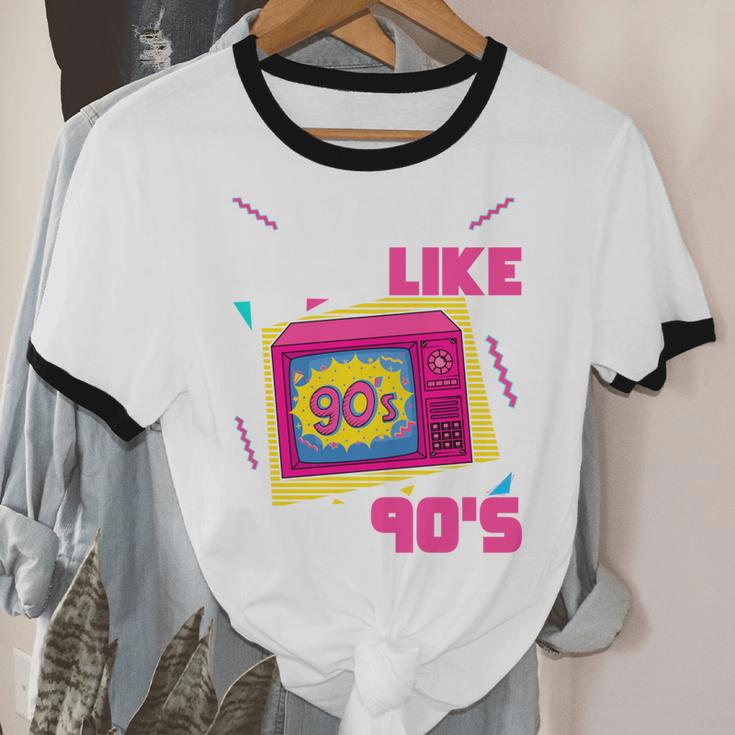 Rad Just Like The 90s 90s Aesthetic Nostalgia 1990s Retro Unisex Cotton Ringer T-Shirt