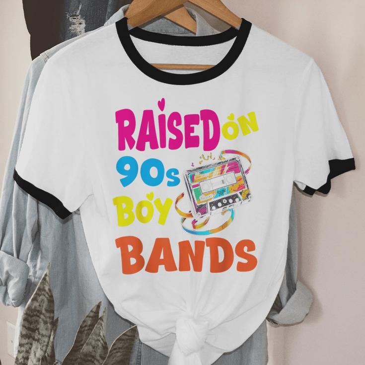 Raised On 90s Boy Bands Nostalgia Love Women Men Unisex Cotton Ringer T-Shirt