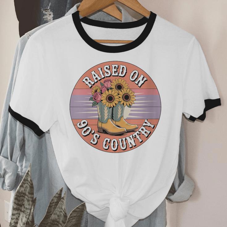 Raised On 90’s Country Women Retro Western Music Nostalgia Unisex Cotton Ringer T-Shirt Raised On 90’s Country Women Retro Western Music Nostalgia Unisex Cotton Ringer T-Shirt