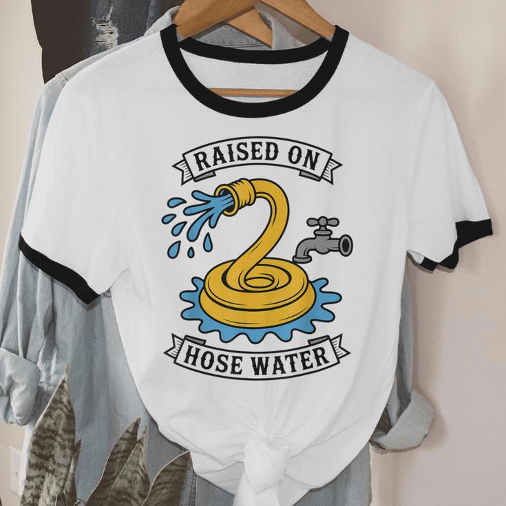 Raised On Hose Water Nostalgia Lovers Summer Vibes Unisex Cotton Ringer T-Shirt