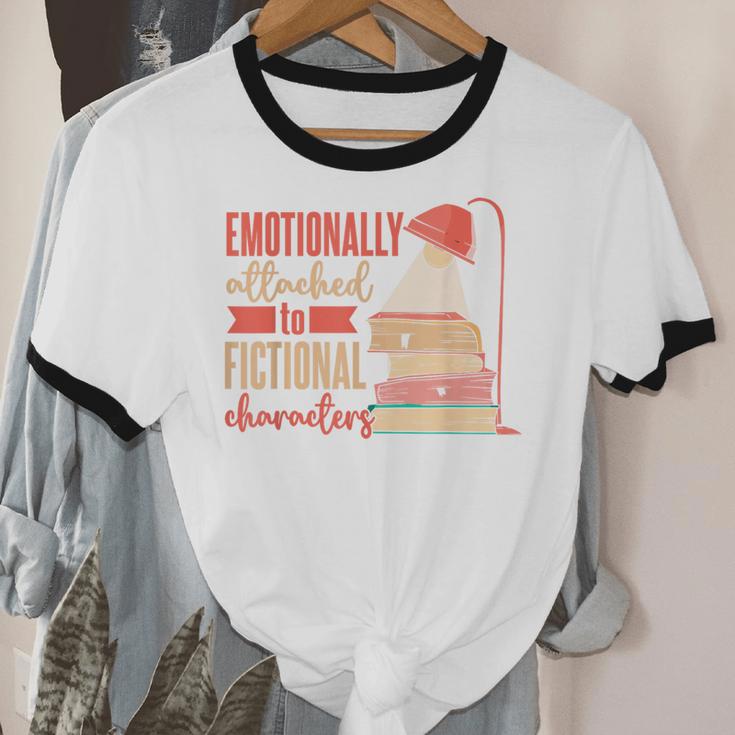 Reader Bookworm Fictional Character Reading Introvert Unisex Cotton Ringer T-Shirt