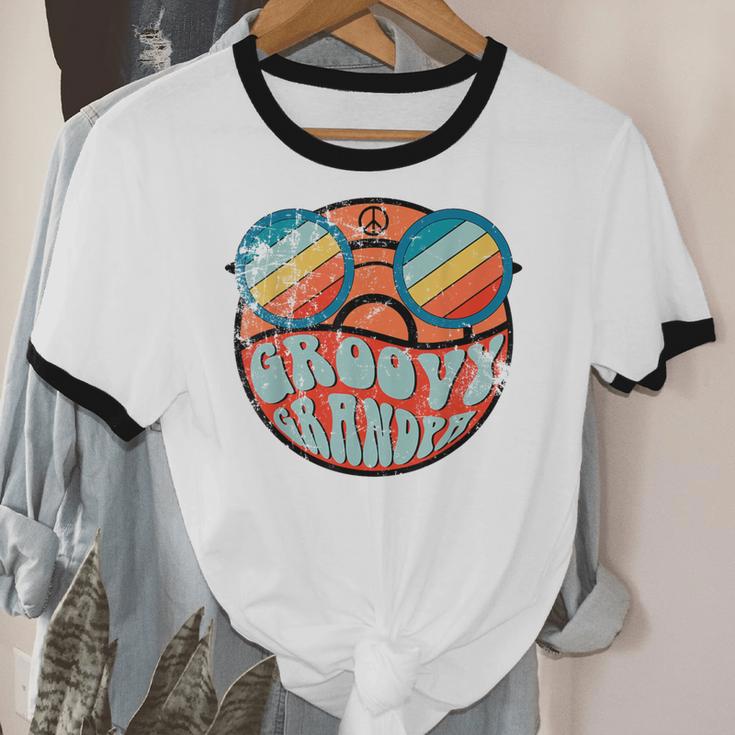 Retro 1970's Groovy Grandpa 70s Aesthetic Nostalgia Unisex Cotton Ringer T-Shirt