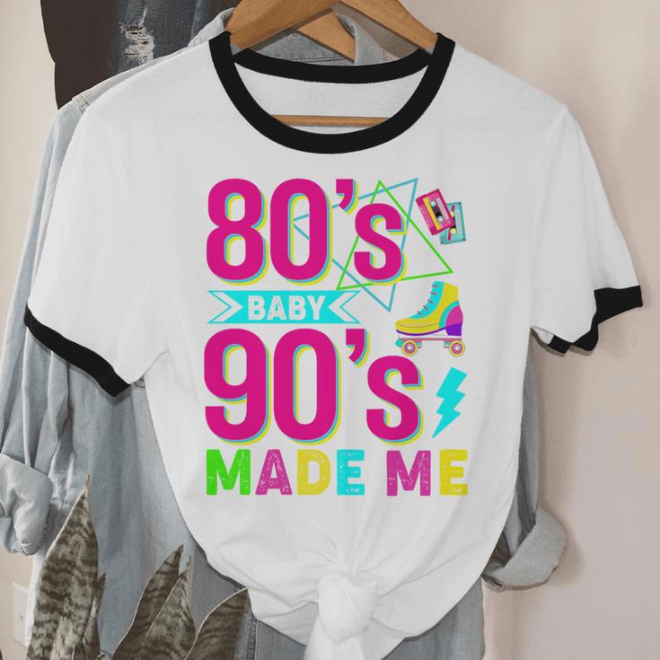 Retro 1980s 80's Baby 1990s 90's Made Me Nostalgia Vibes Premium Tri-Blend Unisex Cotton Ringer T-Shirt