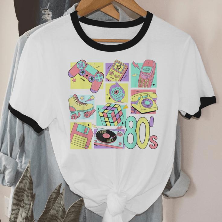 Retro 80s Nostalgia 1980s Throwback Party Costume Unisex Cotton Ringer T-Shirt