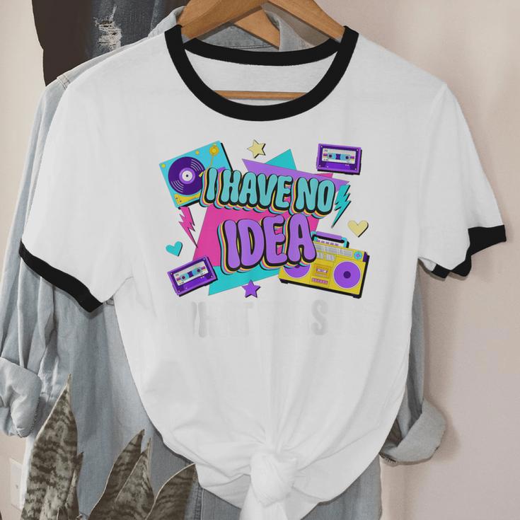 Retro 80s Style 90s Pop Fashion Nostalgia Eighties Music Unisex Cotton Ringer T-Shirt