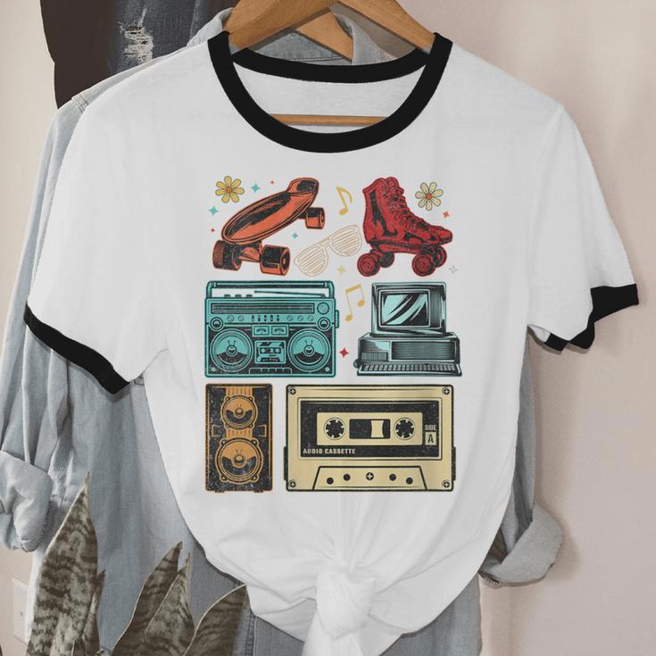 Retro Cassette 70s 80s 90s Music Vintage Party Nostalgia Unisex Cotton Ringer T-Shirt