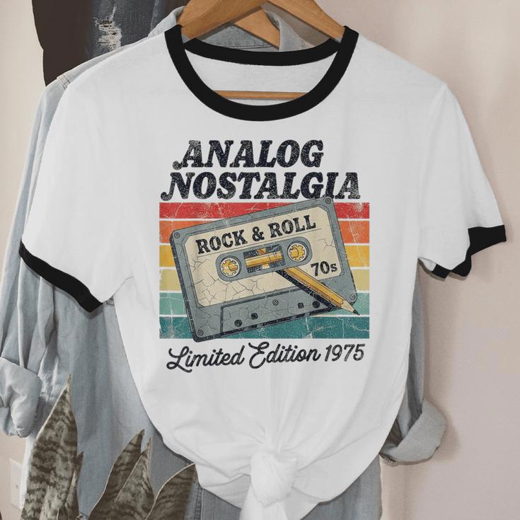 Retro Cassette Case 70s Vintage Music Analog Nostalgia Unisex Cotton Ringer T-Shirt