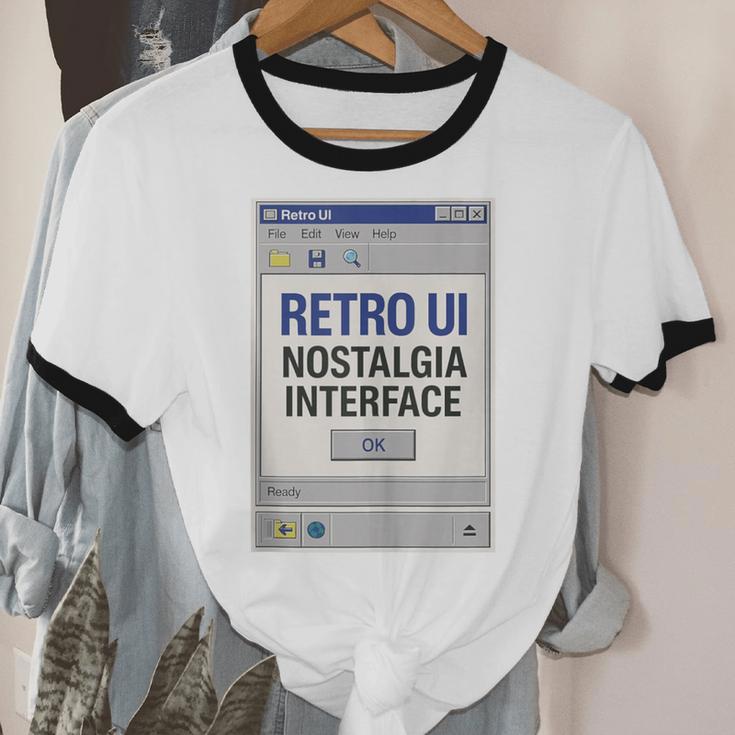 Retro Computer Dialog Box 90s Desktop Interface Nostalgia Unisex Cotton Ringer T-Shirt