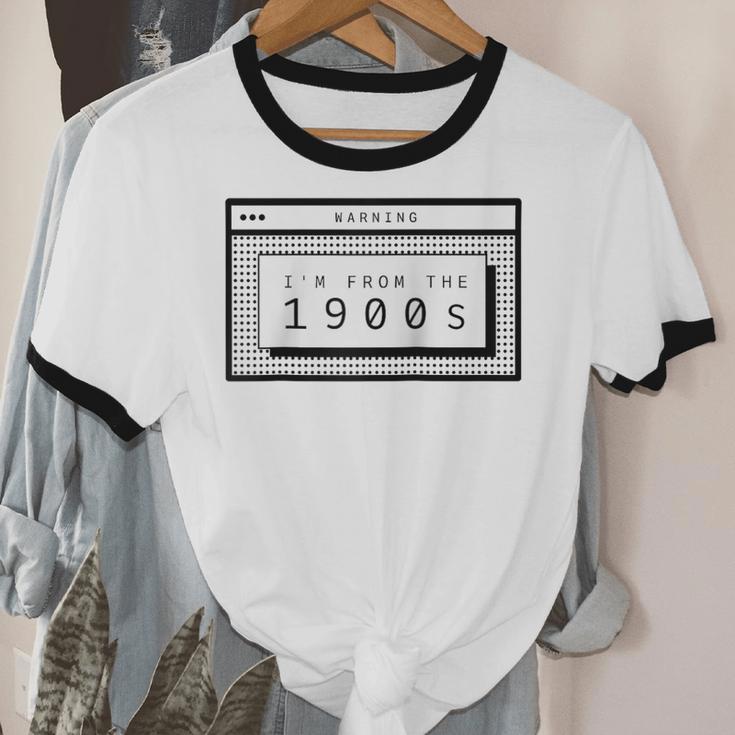 Retro Computer Screen I'm From The 1900s Birthday Raglan Baseball Tee Unisex Cotton Ringer T-Shirt