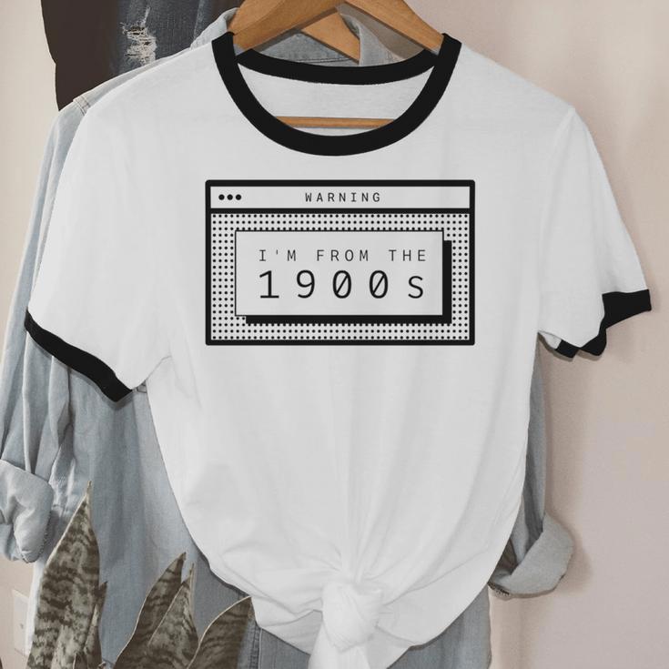 Retro Computer Screen I'm From The 1900s Birthday Unisex Cotton Ringer T-Shirt