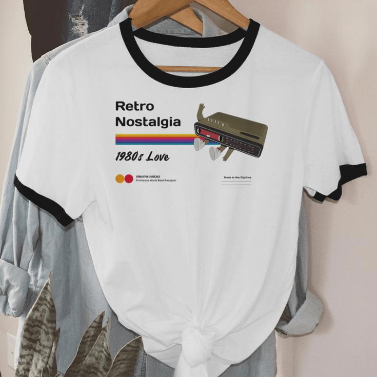 Retro Nostalgia 1980s Love Graphic Premium Tri-Blend Unisex Cotton Ringer T-Shirt