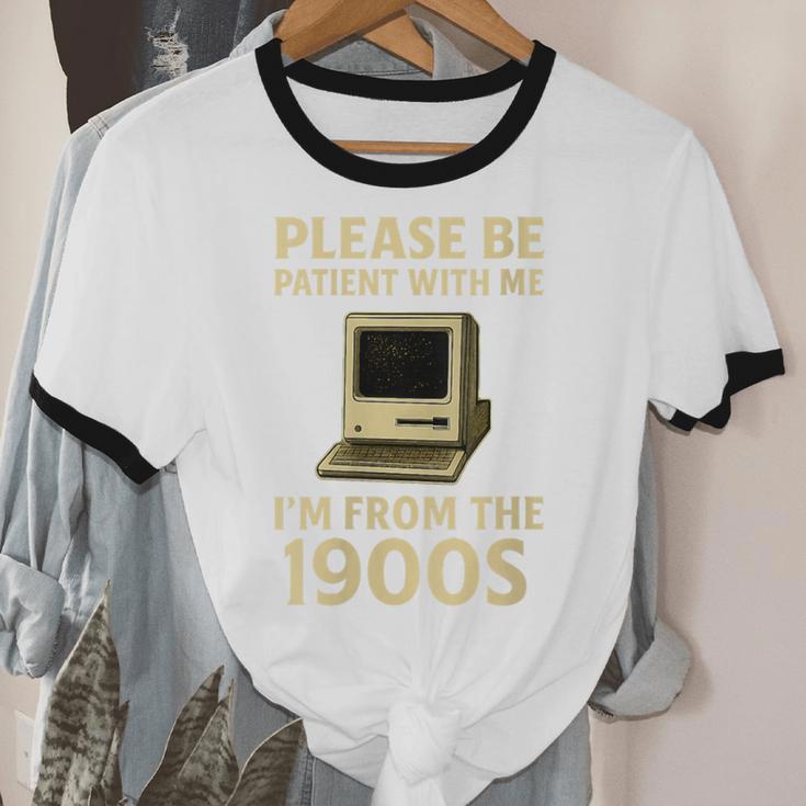 Retro Please Be Patient With Me I'm From The 1900s Computer Unisex Cotton Ringer T-Shirt