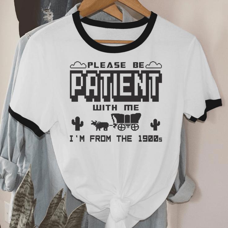 Retro Please Be Patient With Me I'm From The 1900s Premium Unisex Cotton Ringer T-Shirt