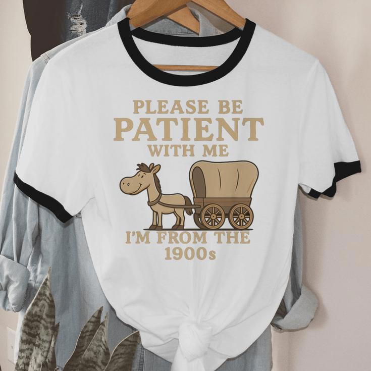 Retro Please Be Patient With Me I'm From The 1900s Vintage Premium Unisex Cotton Ringer T-Shirt