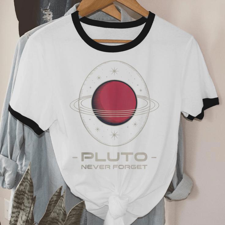 Retro Pluto Never Forget Classic Planet Pluto Nostalgia Unisex Cotton Ringer T-Shirt