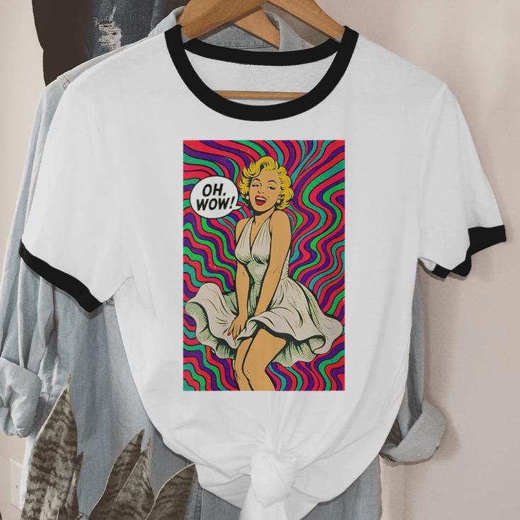 Retro Pop Art Vintage Style Blonde Psychedelic 50s Nostalgia Unisex Cotton Ringer T-Shirt Retro Pop Art Vintage Style Blonde Psychedelic 50s Nostalgia Unisex Cotton Ringer T-Shirt