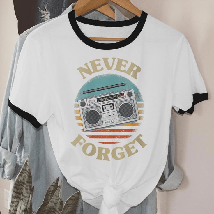Retro Radio Never Forget Nostalgia Vintage Unisex Cotton Ringer T-Shirt Retro Radio Never Forget Nostalgia Vintage Unisex Cotton Ringer T-Shirt