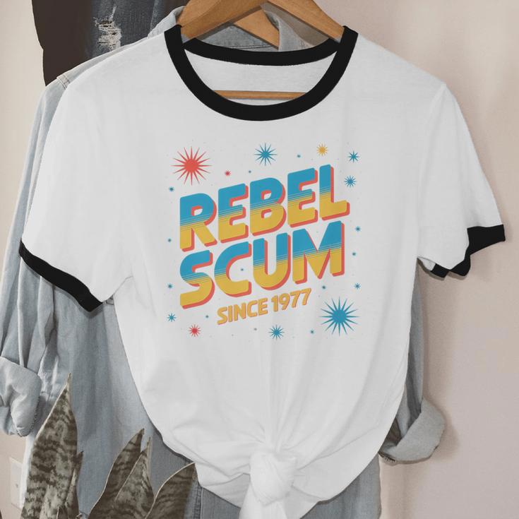 Retro Sci Fi Star Rebel 1977 Space Vintage Nerd Nostalgia Premium Unisex Cotton Ringer T-Shirt