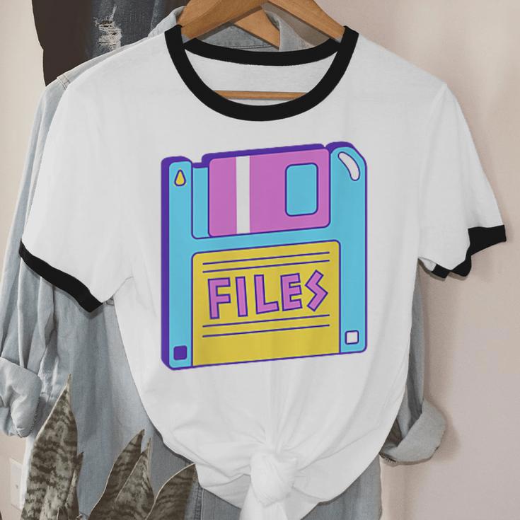 Retro TechnologyOld School Floppy Nostalgia 90s Generation Unisex Cotton Ringer T-Shirt