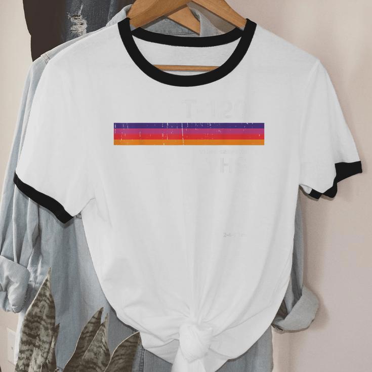 Retro VHS Tape Graphics 80s 90s Nostalgia Costume Unisex Cotton Ringer T-Shirt