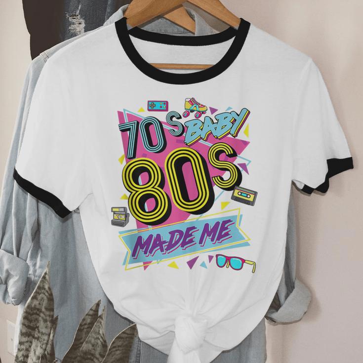 Retro Vintage 70's Baby 80's Made Me Nostalgia Classic Unisex Cotton Ringer T-Shirt