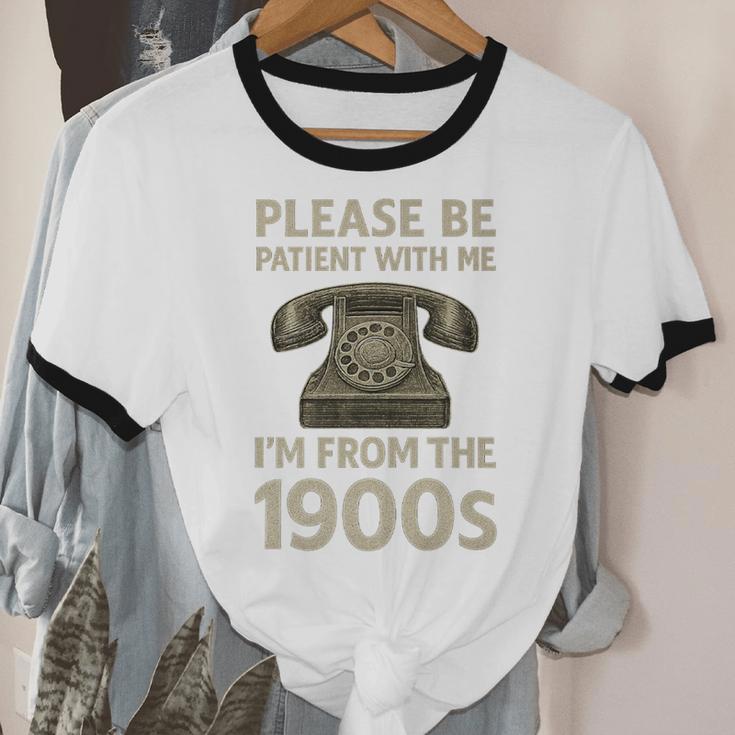 Retro Vintage Please Be Patient With Me I'm From The 1900s Premium Unisex Cotton Ringer T-Shirt
