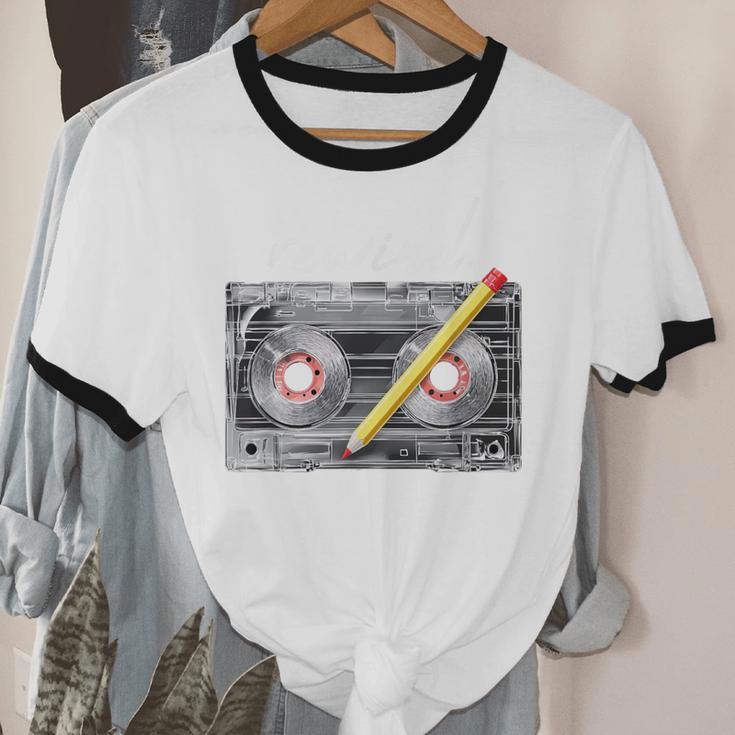 Rewind Cassette Tape Nostalgia 80s 90s Retro Music Lover Unisex Cotton Ringer T-Shirt Rewind Cassette Tape Nostalgia 80s 90s Retro Music Lover Unisex Cotton Ringer T-Shirt