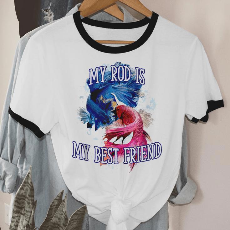 My Rod Is My Best Friend Introvert Fishing Antisocial Unisex Cotton Ringer T-Shirt My Rod Is My Best Friend Introvert Fishing Antisocial Unisex Cotton Ringer T-Shirt