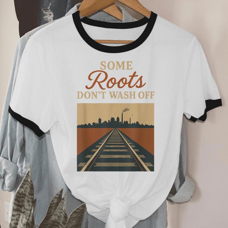 Rust Belt Midwest Nostalgia Steel Town Working Class Pride Unisex Cotton Ringer T-Shirt