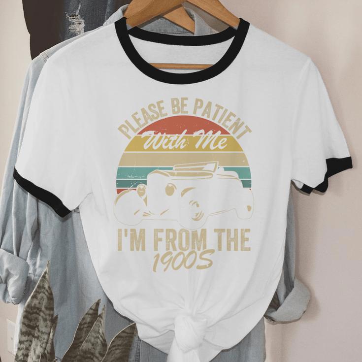 Sarcasm Retro Please Be Patient With Me I'm From The 1900s Premium Unisex Cotton Ringer T-Shirt
