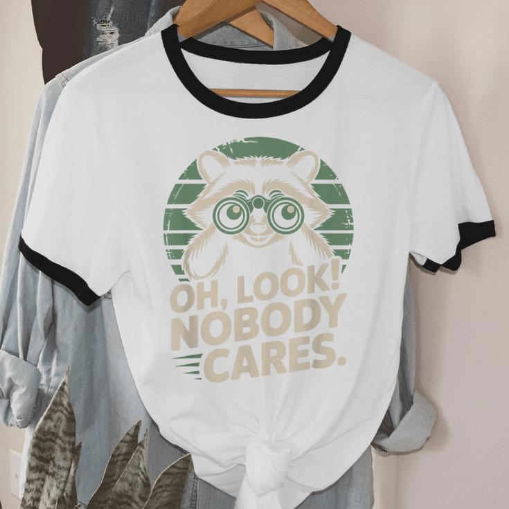 Sarcastic Saying Oh Look Nobody Cares Humor Introverts Unisex Cotton Ringer T-Shirt Sarcastic Saying Oh Look Nobody Cares Humor Introverts Unisex Cotton Ringer T-Shirt