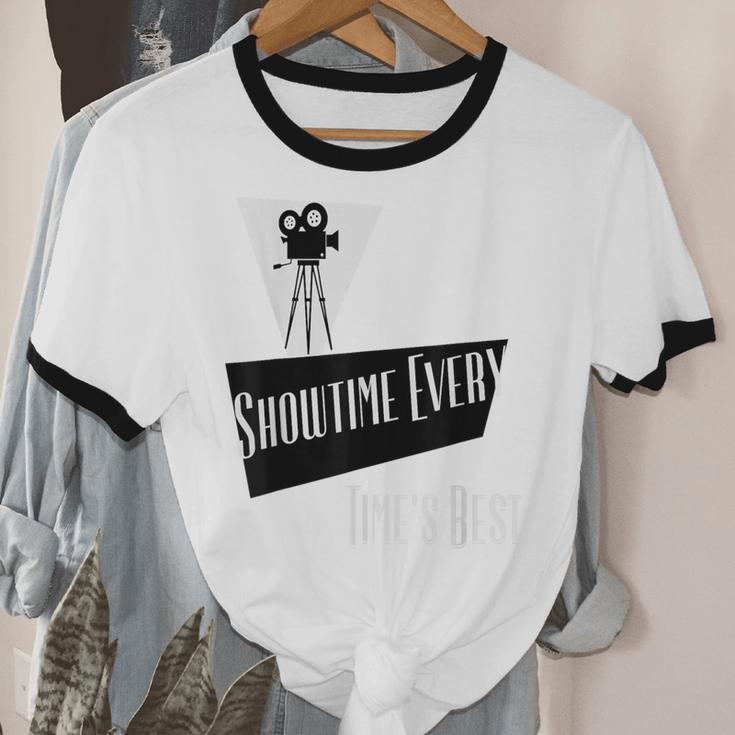 Showtime Every Moment Cinema Nostalgia Film Buff Humor Unisex Cotton Ringer T-Shirt