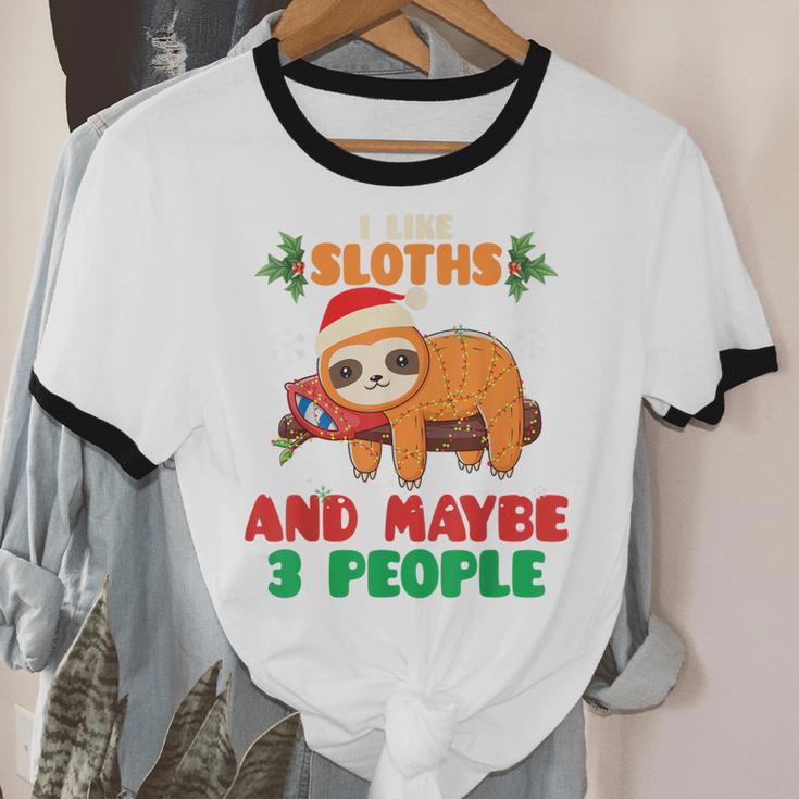 Sloth For Sloth Lover Men Women Kids Introverts Unisex Cotton Ringer T-Shirt
