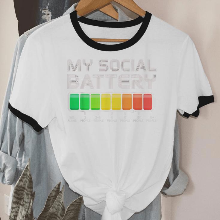 Social Battery Low Energy Antisocial Introvert Unisex Cotton Ringer T-Shirt Social Battery Low Energy Antisocial Introvert Unisex Cotton Ringer T-Shirt