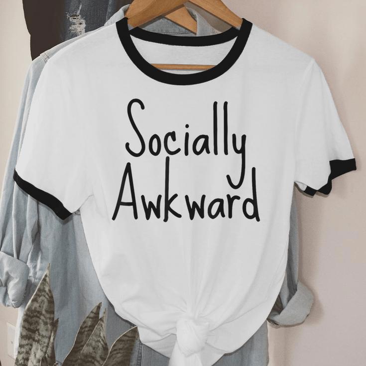 Socially Awkward Introvert Anxious Social Awkwardness Unisex Cotton Ringer T-Shirt Socially Awkward Introvert Anxious Social Awkwardness Unisex Cotton Ringer T-Shirt