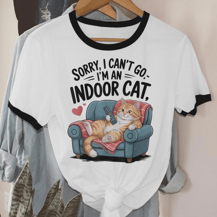 Sorry I Can’t Go I’m An Indoor Cat Couch Introvert Cat Unisex Cotton Ringer T-Shirt Sorry I Can’t Go I’m An Indoor Cat Couch Introvert Cat Unisex Cotton Ringer T-Shirt