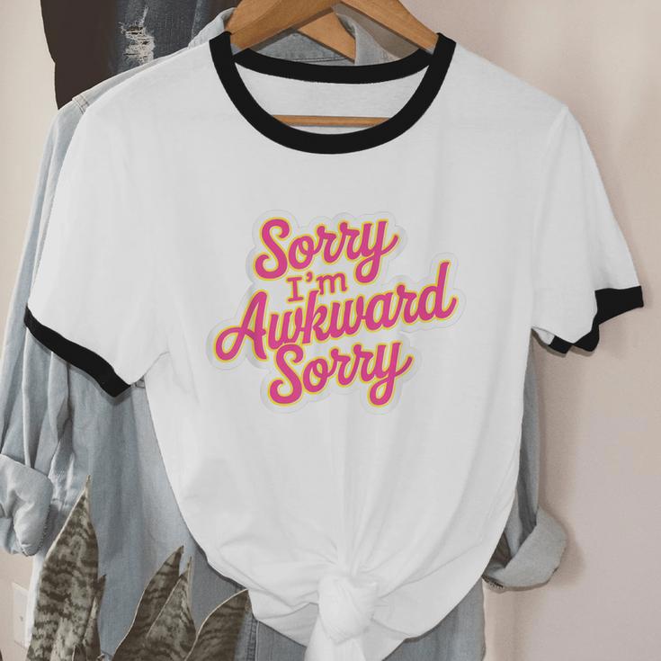 Sorry I'm Awkward Sorry Introvert Humor Unisex Cotton Ringer T-Shirt Sorry I'm Awkward Sorry Introvert Humor Unisex Cotton Ringer T-Shirt