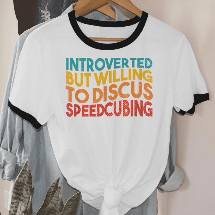 Speedcuber Introvert Cube Solver Speedsolving Speedcubing Unisex Cotton Ringer T-Shirt