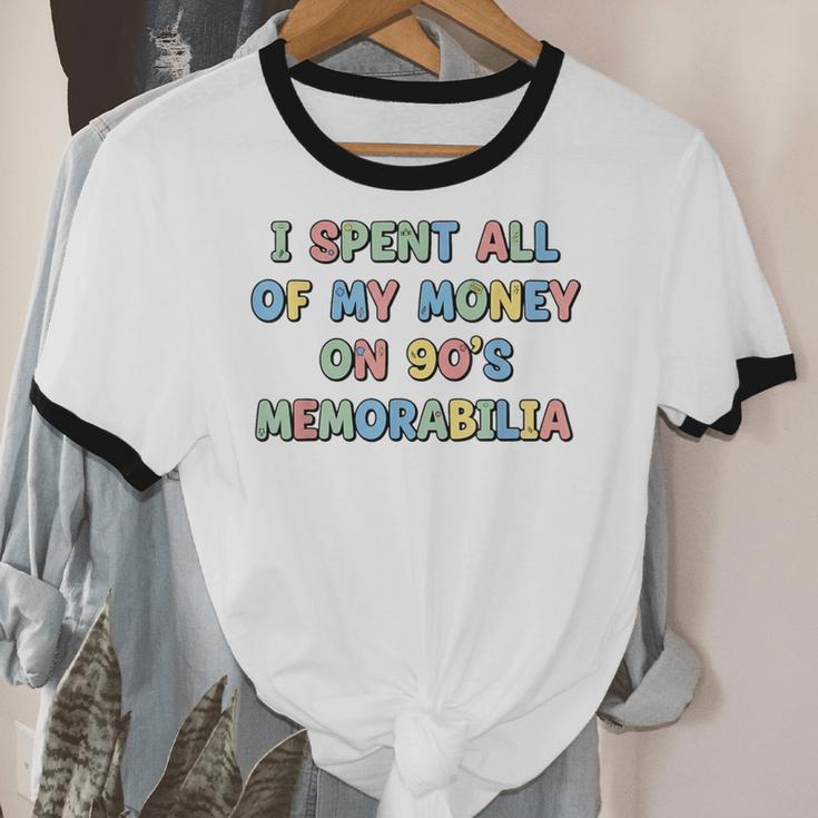 I Spent All My Money On 90's Memorabilia Nostalgia & Retro Unisex Cotton Ringer T-Shirt I Spent All My Money On 90's Memorabilia Nostalgia & Retro Unisex Cotton Ringer T-Shirt