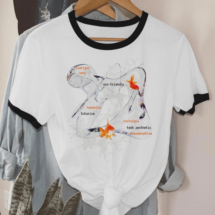 Splash Water Frutiger Aero Y2K Style Clownfish Premium Unisex Cotton Ringer T-Shirt