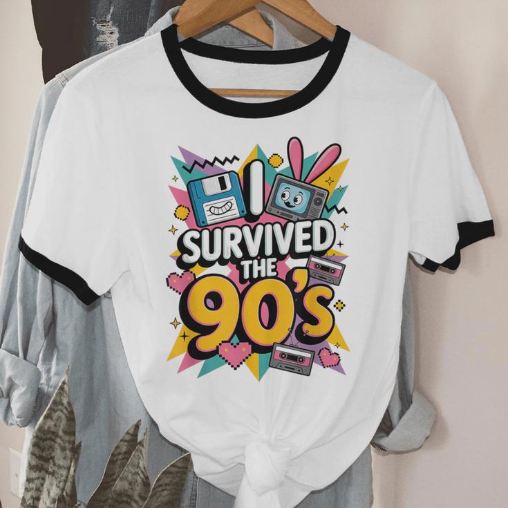 I Survived The 90s – Cute Retro Cartoon Nostalgia Unisex Cotton Ringer T-Shirt I Survived The 90s – Cute Retro Cartoon Nostalgia Unisex Cotton Ringer T-Shirt